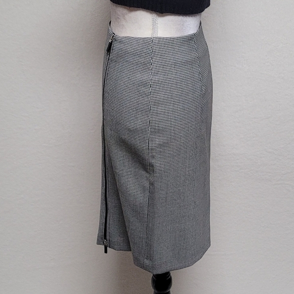 Ralph Lauren Vintage 90s Black Gray Houndstooth Full-zip High Waisted Mini Skirt - Picture 7 of 12
